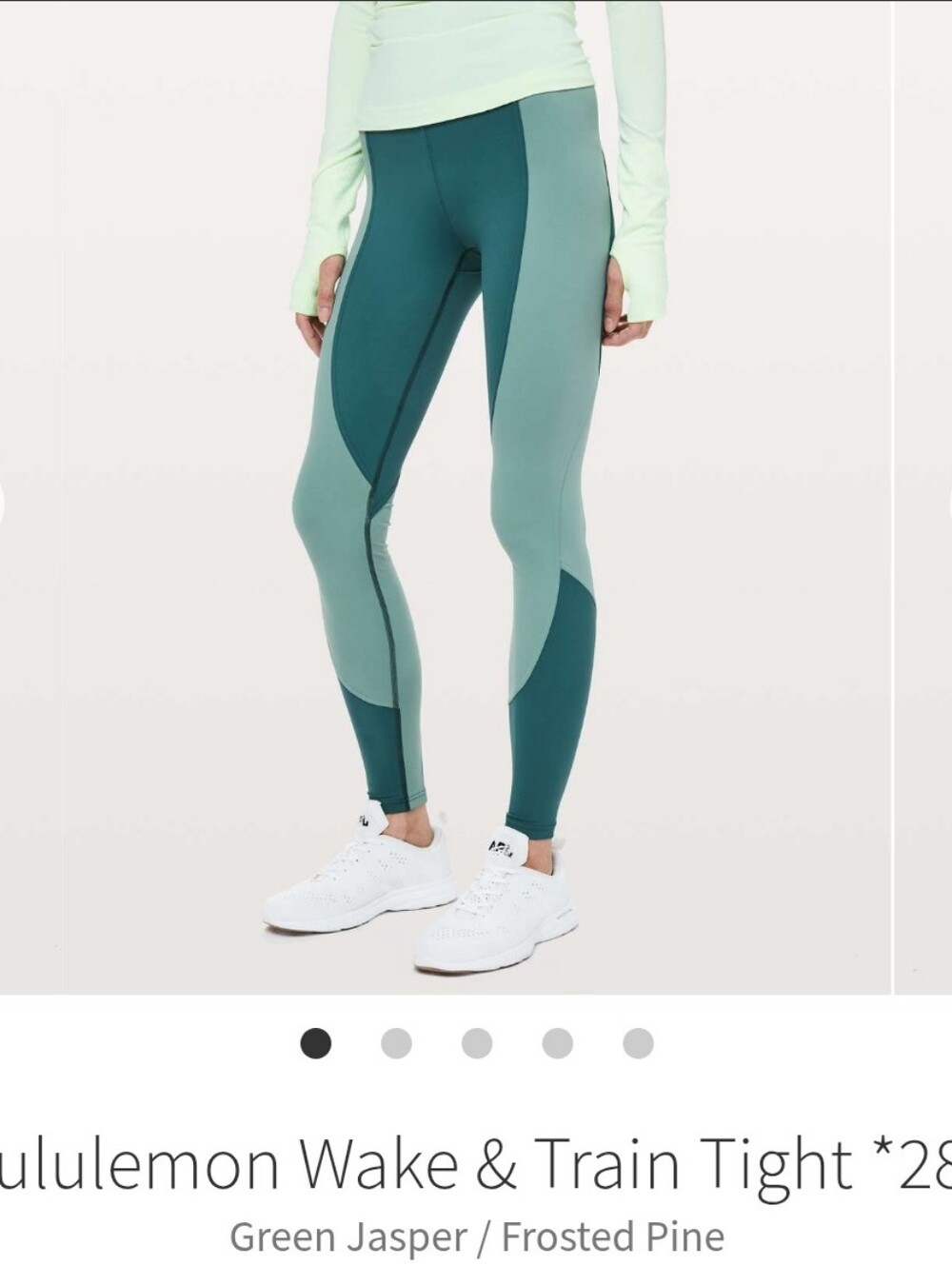 lululemon athletica Color-Block Leggings in Green Jasper & Frosted Pine